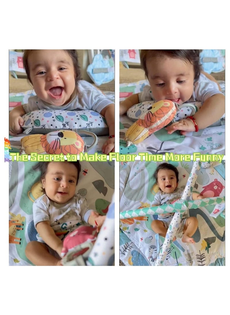 DMG TECH - Tummy Time Mat, 4-in-1 Baby Gym Activity Play Mat & Ball Pit, with High Contrast Toys & Self-Discovery Mirror & Tummy Time Pillow for Sensory and Motor Skill Development - Image 1