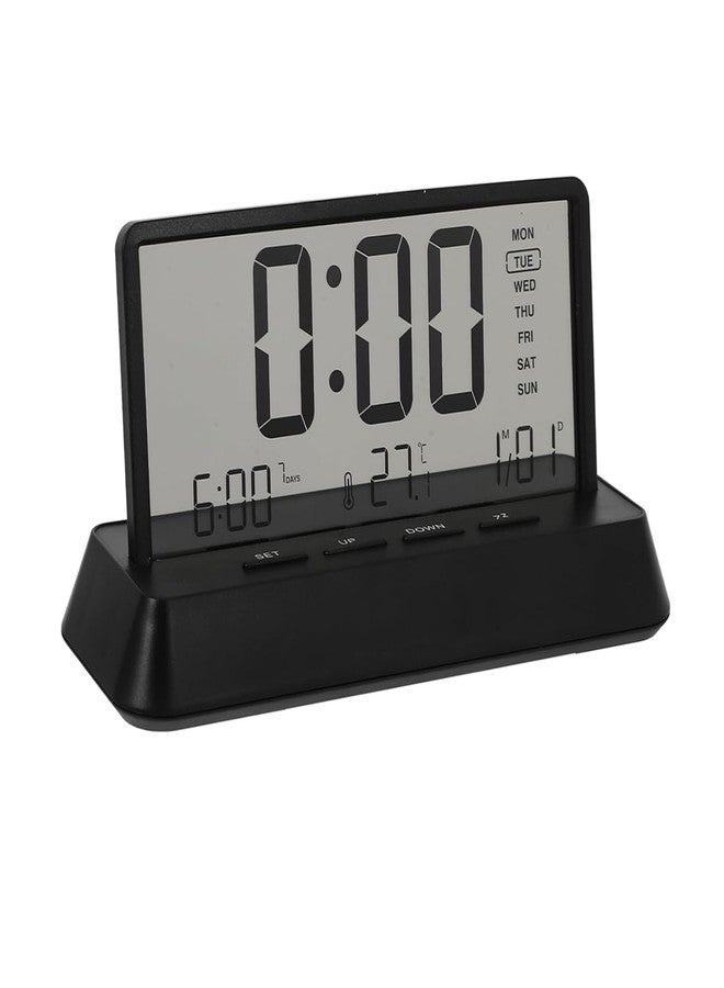Lancoon LCD Digital Alarm Clock with 3 Alarms Transparent Temperature Date Week Display Snooze Desktop Simple Portable Easy to Use for Home Decor Bedroom Office Kids - Image 1