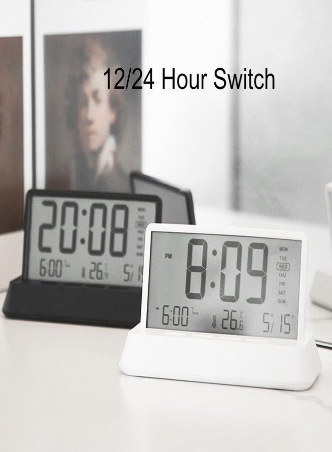Lancoon LCD Digital Alarm Clock with 3 Alarms Transparent Temperature Date Week Display Snooze Desktop Simple Portable Easy to Use for Home Decor Bedroom Office Kids - Image 4