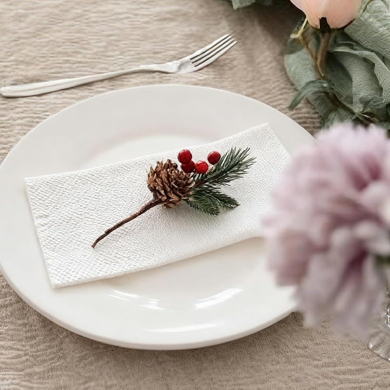 White Disposable Dinner Napkins 100 Pcs Soft Absorbent Paper Hand Towels For Kitchen Party - Image 3