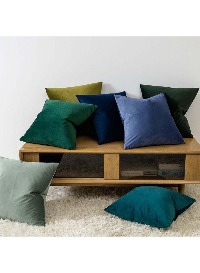 IVAZA IVAZA Velvet Decorative Cushion Cover 12x12 Inch - Set of 5, Soft Solid Square Throw Pillow Covers for Sofa, Living Room or Home Decor - 30x30 cm Mustard Yellow - Image 5