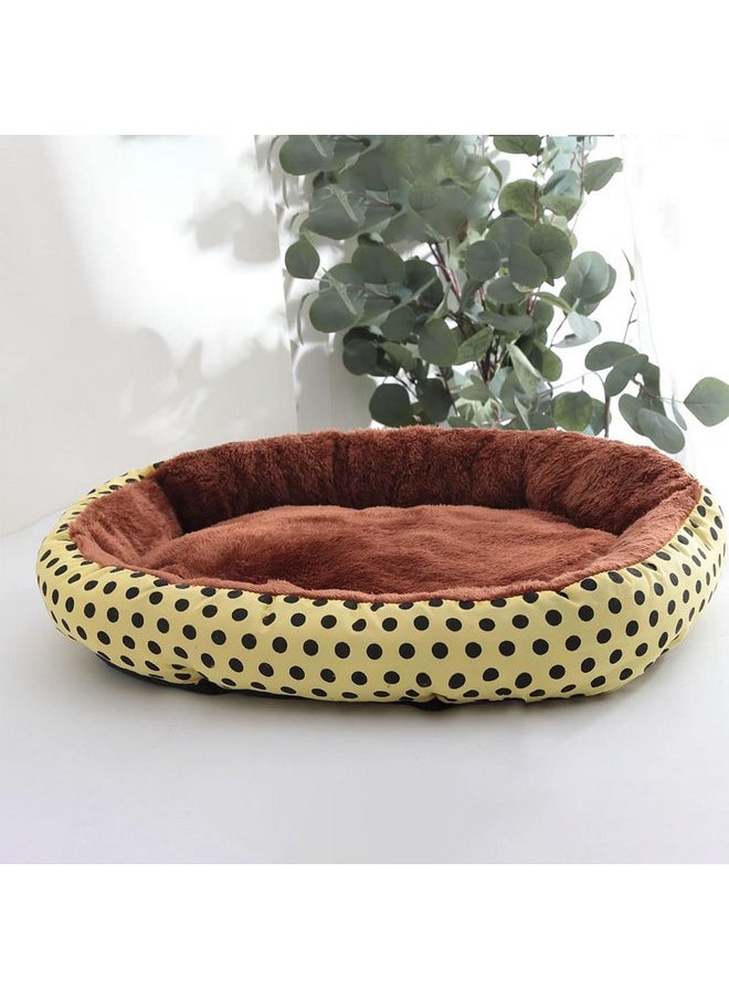 Dog & Cat Bed|Soft Plush Top Pet Bed|Oxford Cloth Polyester Filling|Medium Washable Dog Bed|Circular Cat Bed With Rise-Edge Pillow|Qy039Yc-M|Yellow & Coffee - pzsku/ZEEE61EBE8BD7D1600C6CZ/45/_/1728308951/edc7f44b-bc9f-4e0b-bf73-258d8dd72202