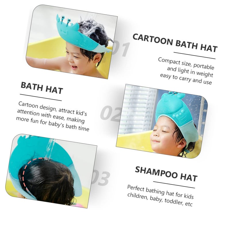 Cartoon Shampoo Bathing Cap with Eye Ear Protection for Kids Toddlers - Image 3