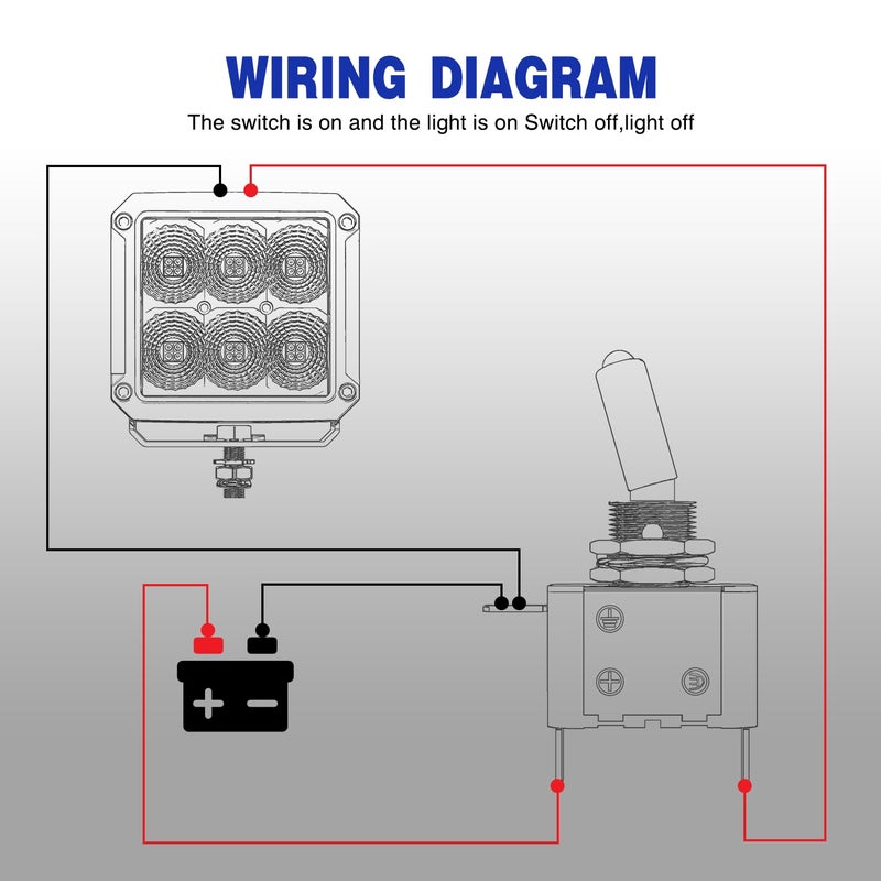 Nilight 3PCS Red LED Toggle Switches 12V 20A 3 Pin 2 Position ON Off SPST Heavy Duty Rocker Switch for Auto Car Marine RV Vehicles Truck Boat Dash - Image 4