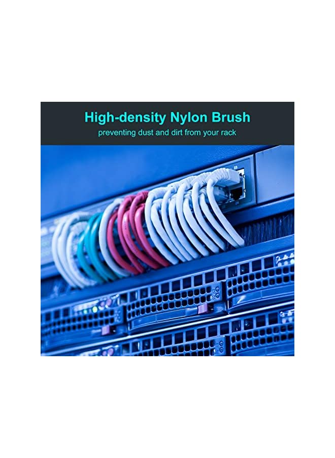 promass Brush Cable Manager 1U, 19 Inch, 5 Pack Horizontal Rack Mount Cable Management Strip Panel for Network Server Rack - Image 4