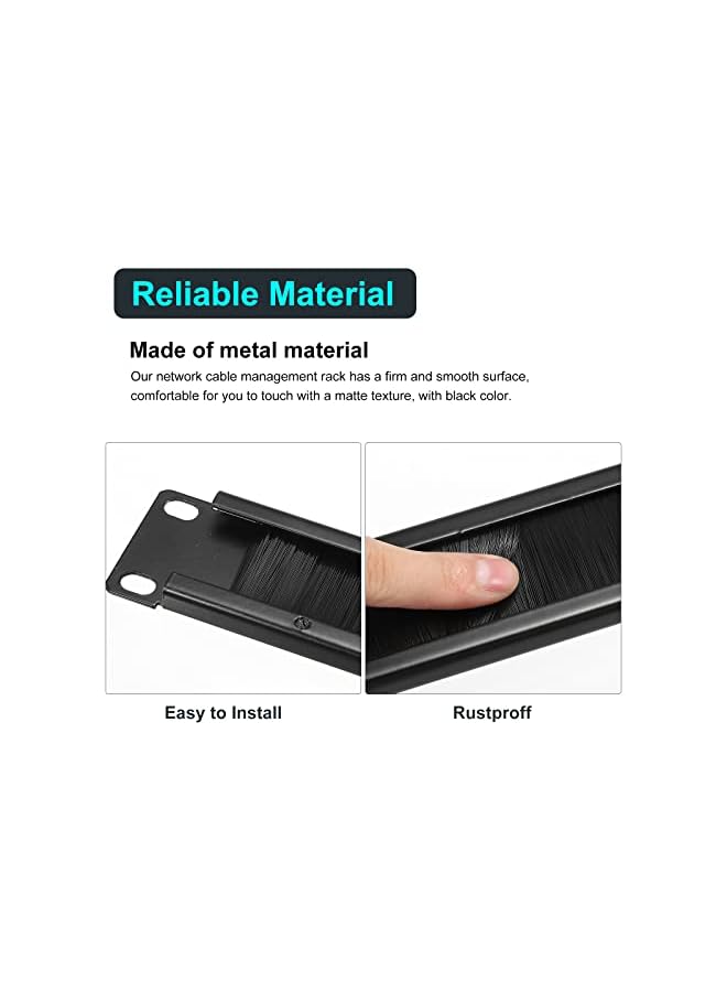 promass Brush Cable Manager 1U, 19 Inch, 5 Pack Horizontal Rack Mount Cable Management Strip Panel for Network Server Rack - Image 3