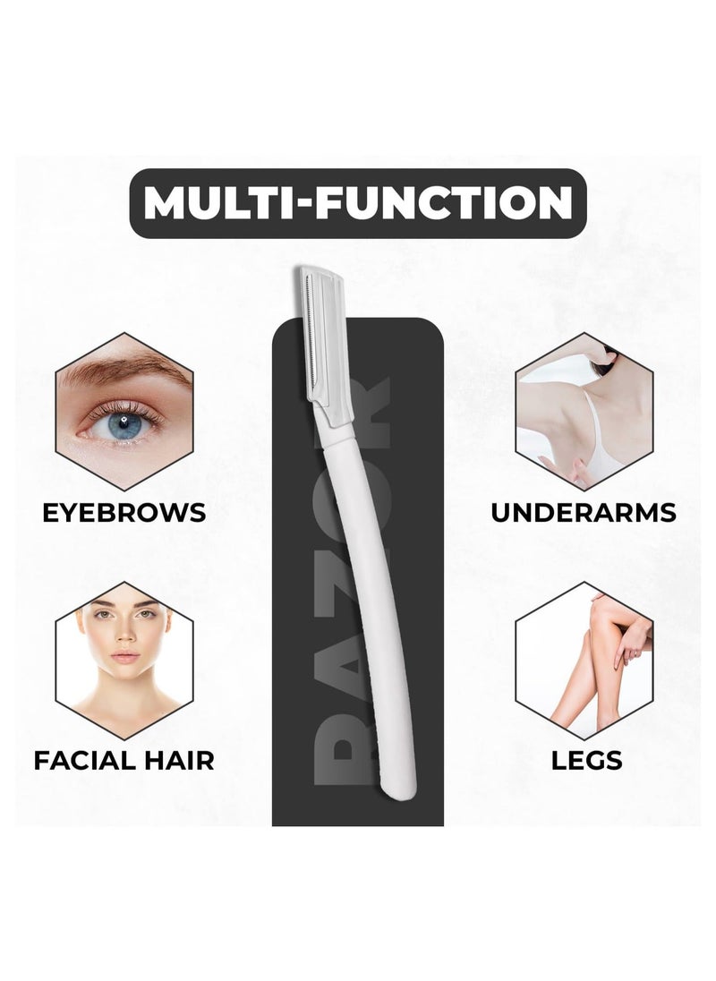 Y&D 3Pcs Eyebrow Trimmers, Knife Set Stainless Steel Eyebrows Shaper Facial Shaver Brow for Women & Men Leaves Shaped Design Curved Razor Hair Removal Accessories  - Image 5
