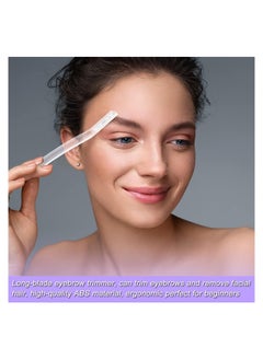 Y&D 3Pcs Eyebrow Trimmers, Knife Set Stainless Steel Eyebrows Shaper Facial Shaver Brow for Women & Men Leaves Shaped Design Curved Razor Hair Removal Accessories  - Image 2