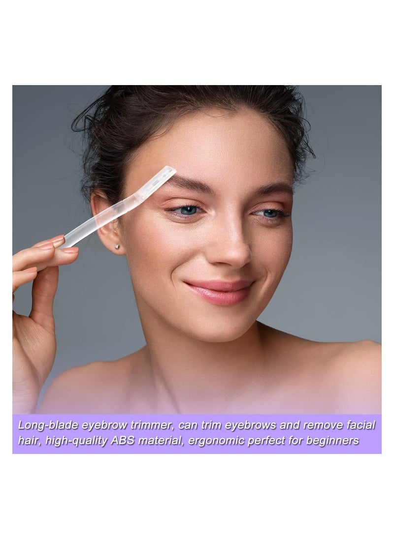 Y&D 3Pcs Eyebrow Trimmers, Knife Set Stainless Steel Eyebrows Shaper Facial Shaver Brow for Women & Men Leaves Shaped Design Curved Razor Hair Removal Accessories  - Image 2
