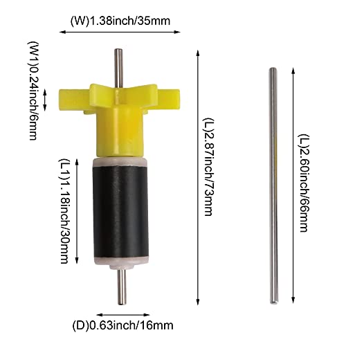 logyues Homeswitch 16mm (0.63") Replacement Filter Impeller Submersible Water Pump Rotor Yellow 73x35x16mm（2.87"x1.38"x0.63")(LxWxD) - Image 5