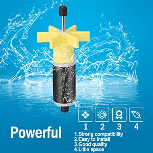 logyues Homeswitch 16mm (0.63") Replacement Filter Impeller Submersible Water Pump Rotor Yellow 73x35x16mm（2.87"x1.38"x0.63")(LxWxD) - Image 4