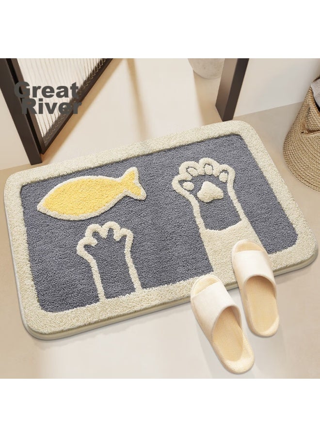Dajiang Bathroom Mat, Toilet Entrance Mat, Absorbent Mat, Non-slip Floor Mat For Bathroom, 45x65cm - Image 1