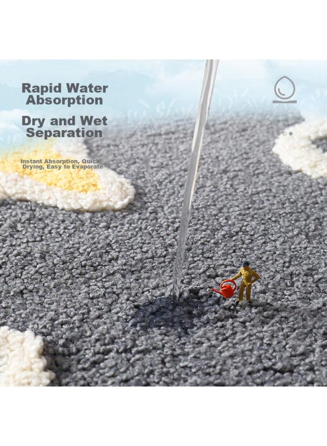 Dajiang Bathroom Mat, Toilet Entrance Mat, Absorbent Mat, Non-slip Floor Mat For Bathroom, 45x65cm - Image 4