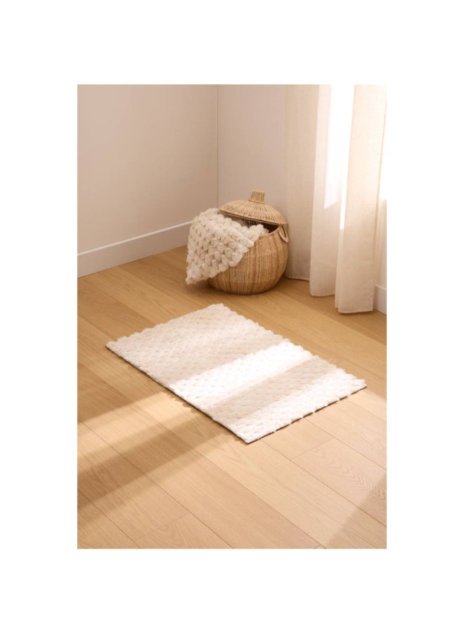atmosphera Adriel Wool Effect Faux Fur Anti-Slip Rug Beige 60 x 90cm 212419 - Image 4