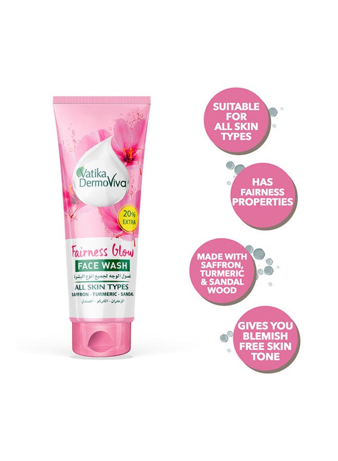 VATIKA Dermoviva Fairness Glow Face Wash 150ml + 35ml| Enriched with Saffron, Turmeric & Sandal Extracts | For All Skin Types - Image 1