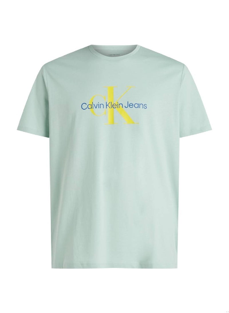 Calvin Klein Jeans Men's  Monogram T-Shirt - Cotton, Light Blue  - Image 2