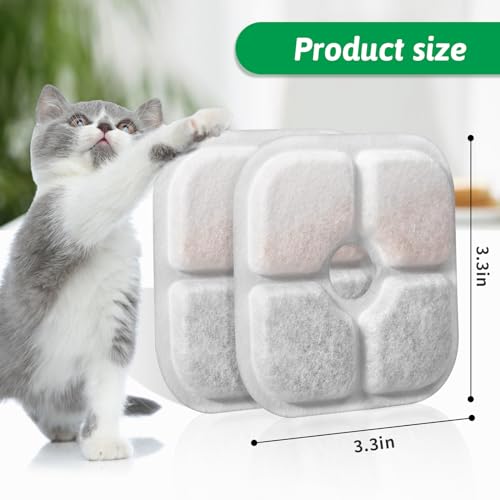 Porens Cat Water Fountain Replacement Filters Fit for 2.5L Fountain with Whiskers Pattern Triple Action Water Pet Cat Drinking Fountain Filter Pack of 12 - Image 3