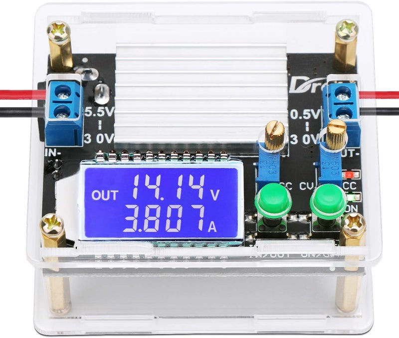 DROK Boost Buck Converter, DC 5.5-30V to 0.5-30V 5V 12V 24V Output Adjustable Power Supply Regulator Module, 4A 35W High Power Voltage Step Up Down Converter Board with Case LCD Display - Image 5