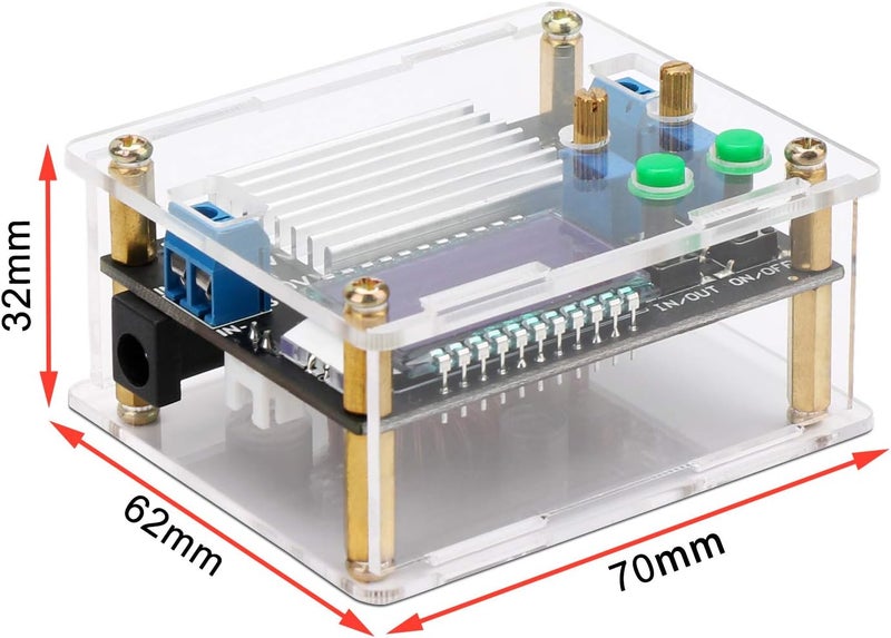 DROK Boost Buck Converter, DC 5.5-30V to 0.5-30V 5V 12V 24V Output Adjustable Power Supply Regulator Module, 4A 35W High Power Voltage Step Up Down Converter Board with Case LCD Display - Image 4
