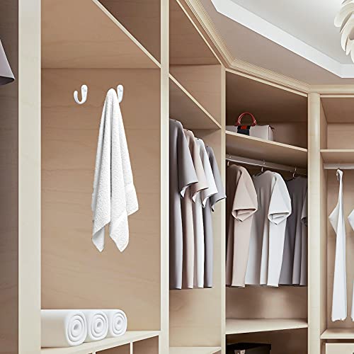 IBosins 15PCS Coat Hooks Wall Mounted Single Prong Robe Hook for Hanging Towel Hooks with 30 Screws for Bags, Hat, Cap, Scarf, Cup (White) - Image 5
