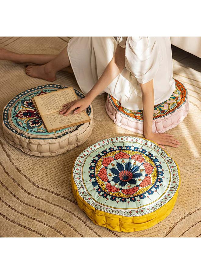 الأزرق جي دبليو وسادة النمط الوطني الجديدة ، فوتون ، مستديرة ، يمكن سماكة الأريكة على الأرض المحمولة ، تأملات على الطراز البوهيمي - Image 2