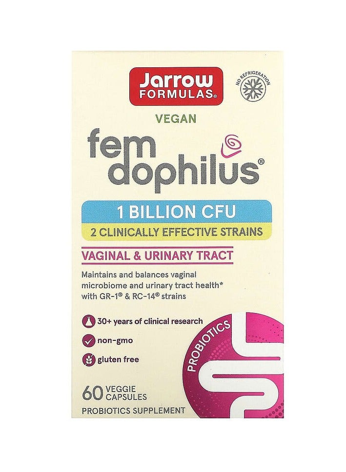 jarrow formulas Vegan Fem Dophilus, 1 Billion CFU , 60 Veggie Capsules