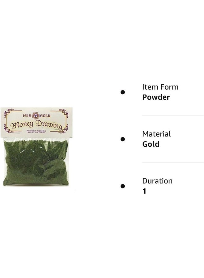 AzureGreen Ipgmond 1 Oz 1618 Gold Money Drawing Powder Incense - Image 1