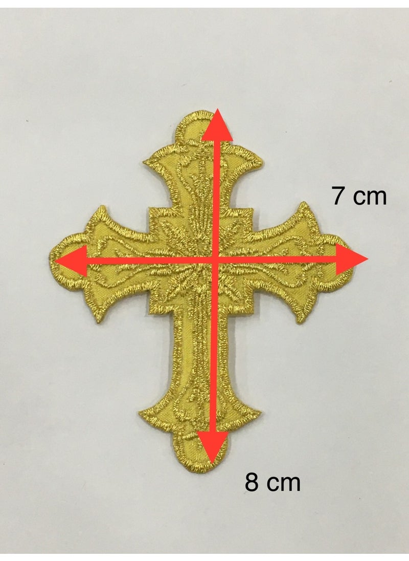 Karan Tuhafiye - Karan Haberdashery Cross Crest Patch Iron-On Embroidery Crest 8*7 cm - Image 1