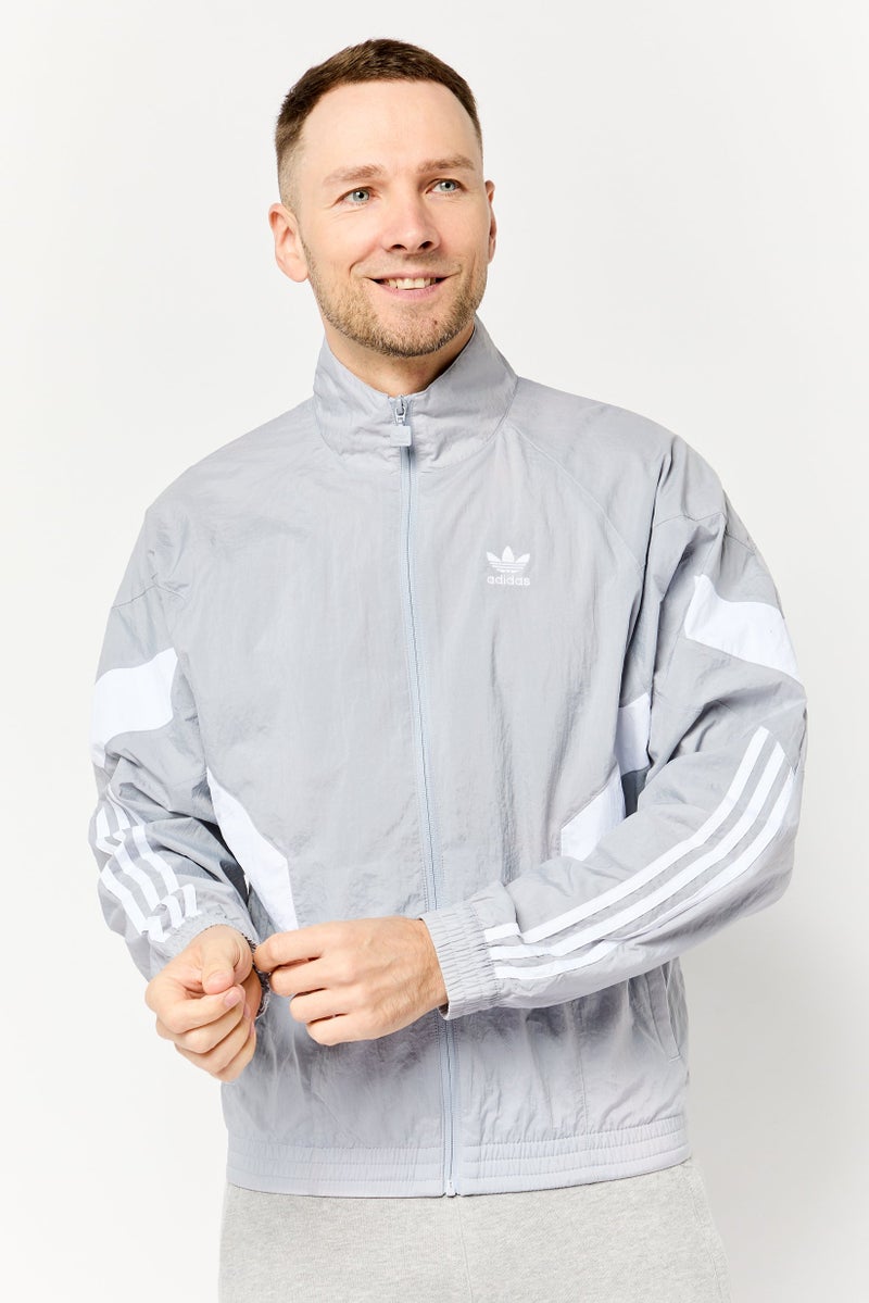 adidas Originals Men Sportswear Fit Long Sleeves Outdoor Jacket, Grey  - Image 1