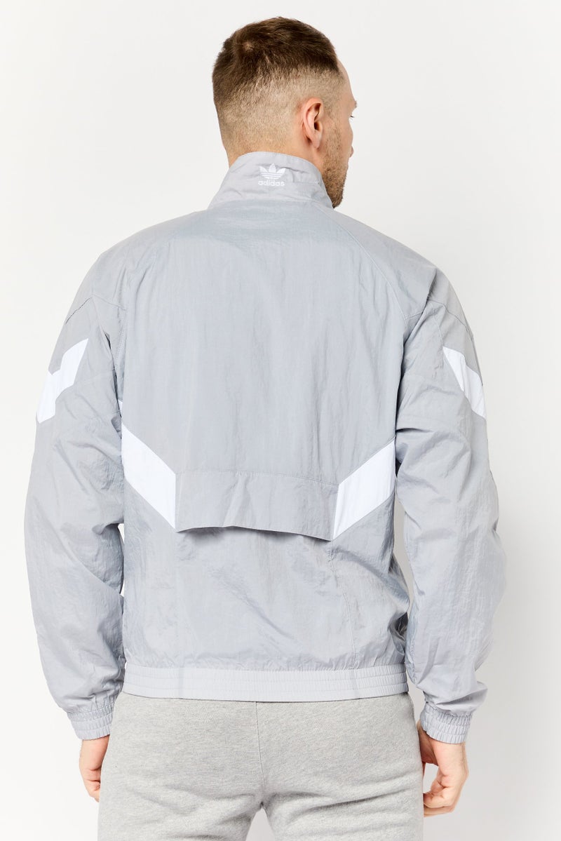 adidas Originals Men Sportswear Fit Long Sleeves Outdoor Jacket, Grey  - Image 4