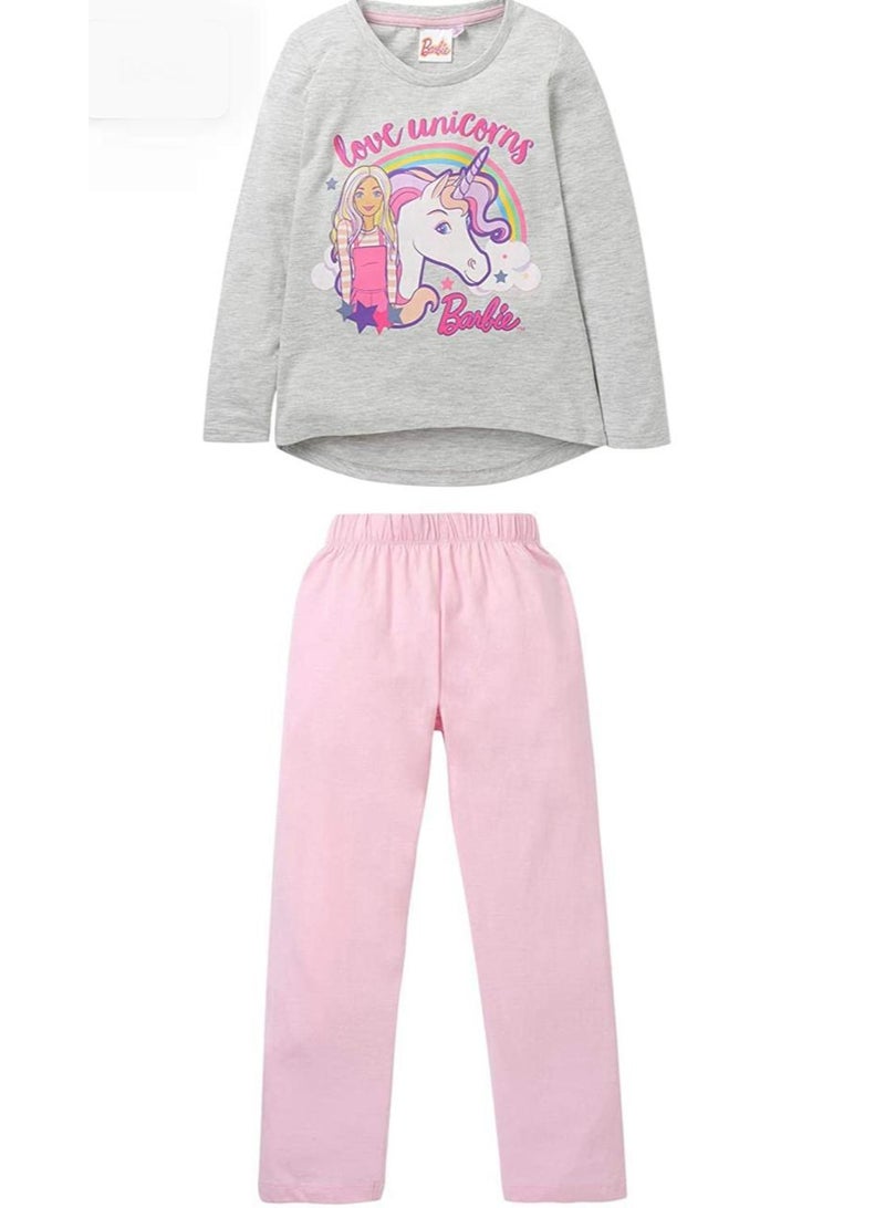 باربي باربى  طقم بيجامة أطفال بأكمام طويلة - Image 1