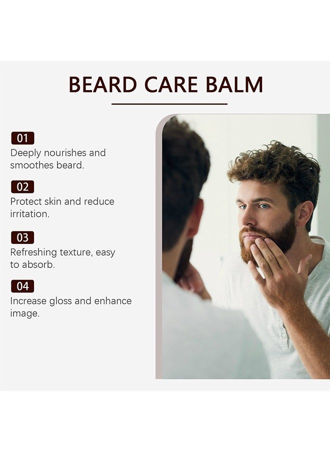East Moon - Beard Care Balm , 100% Natural Beard Balm with Shea Butter, Argan Oil, Jojoba Oil, Vitamin E,Beard Softener Beard Moisturizer Beard Wax Beard Conditioner for Men - Image 1