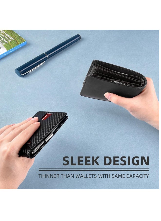Generic - Men's Ultra-Thin Genuine Leather Anti-Theft Swipe RFID Blocking Wallet - 12 Card Slots, Bi-Fold Leather Design - Image 1