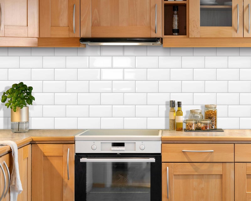 DEWOO 10 Thick White Subway Tile Peel and Stick Backsplash Self-Adhesive Wall Tiles for Kitchen and Bathroom - Image 2