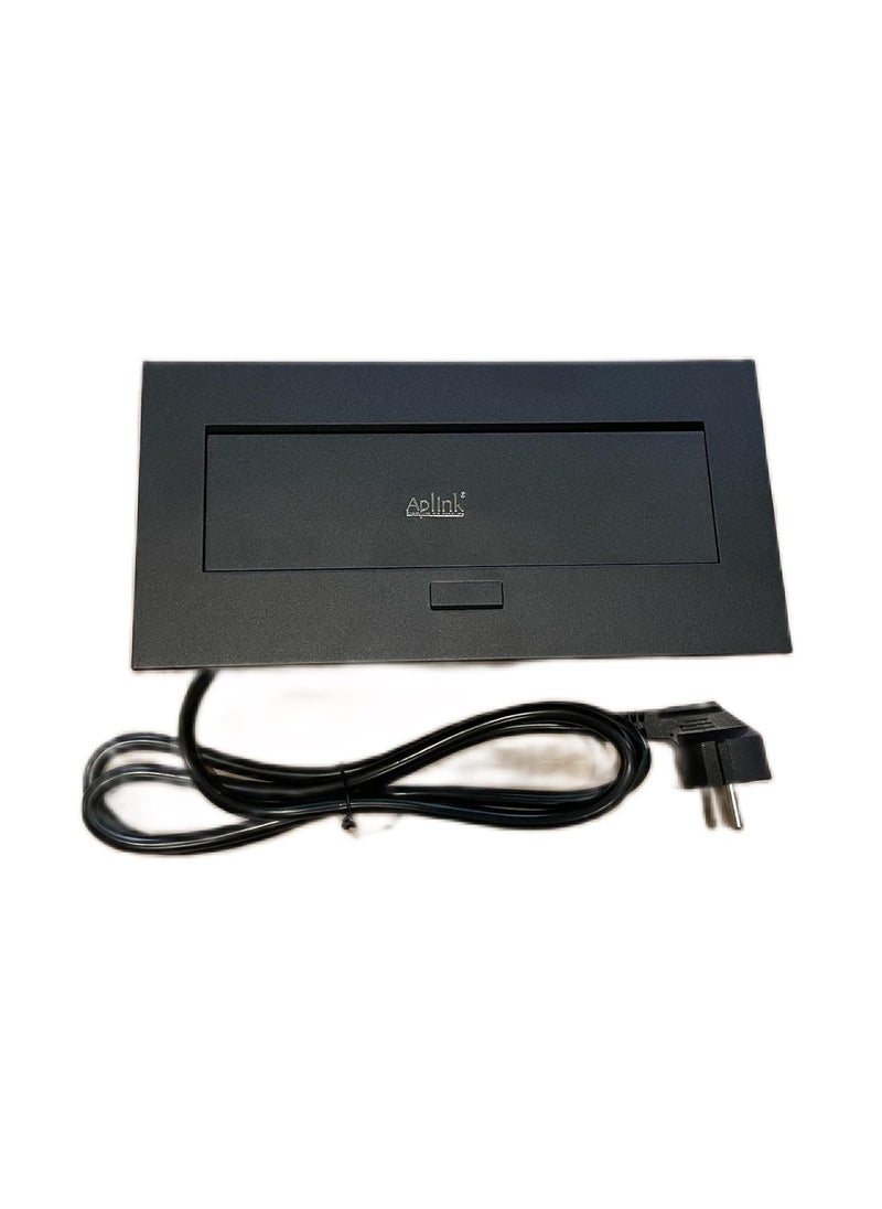 APLINK AplinK Desktop Pop Up Box with 3 Outlets 2 USBDC 5V 21A Ports Connection Box Desktop Pop Up Outlet Black  - Image 3