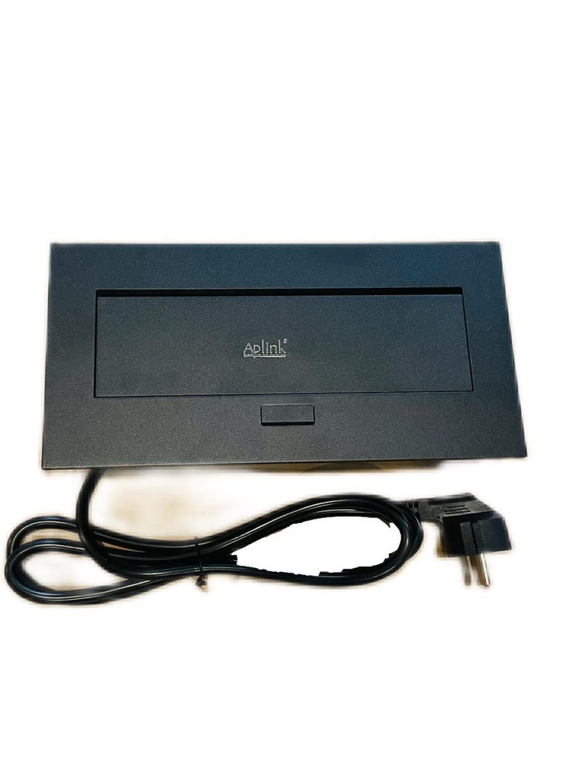 APLINK AplinK Desktop Pop Up Box with 3 Outlets 2 USBDC 5V 21A Ports Connection Box Desktop Pop Up Outlet Black  - Image 5