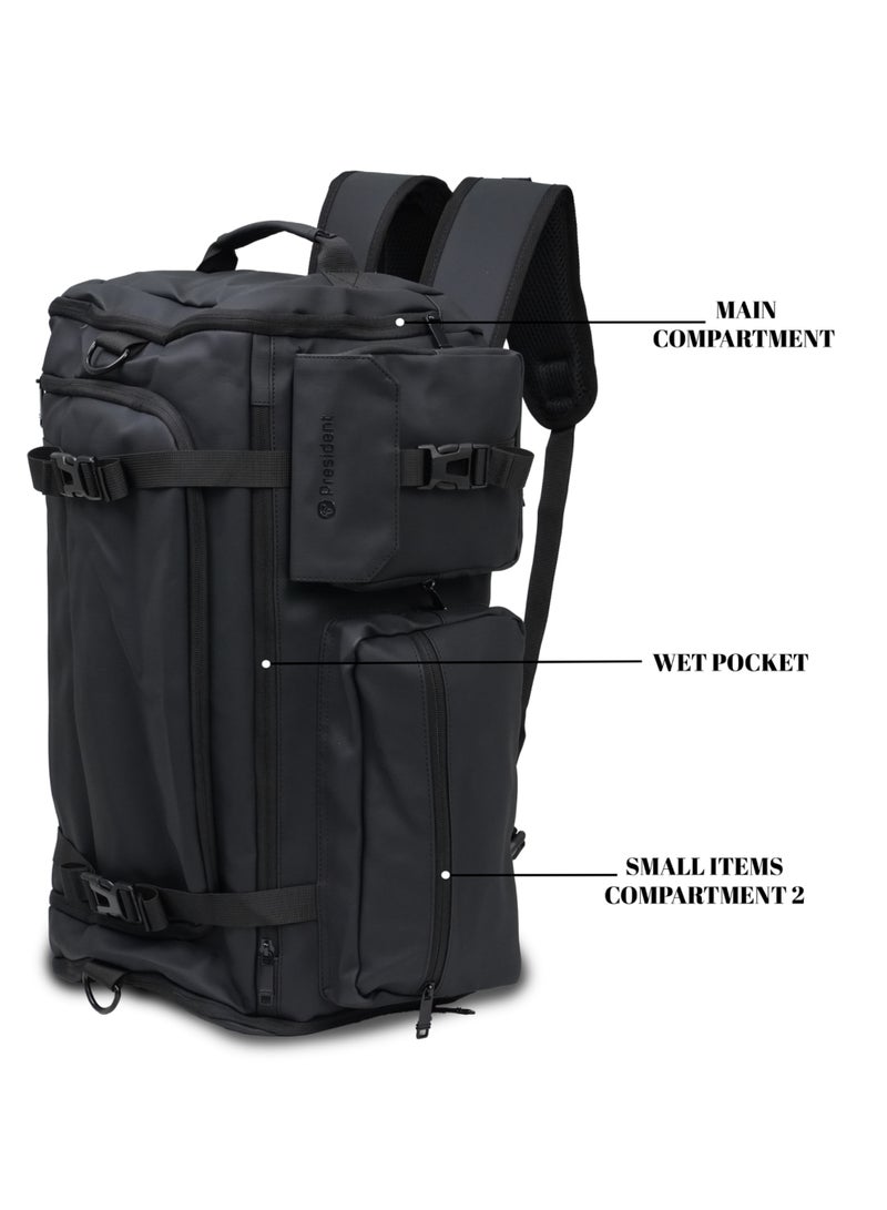 PRESIDENT Premium 20" Inch Gym Bag with Shoes Compartment Sports Bag with Waterproof Pocket for Wet Towels Travel Duffel Bag for Men and Women ( BLACK ) model-BPP009 - Image 3