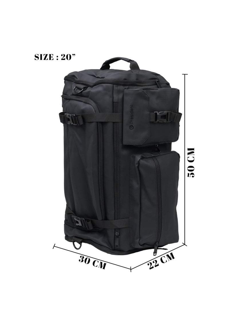 PRESIDENT Premium 20" Inch Gym Bag with Shoes Compartment Sports Bag with Waterproof Pocket for Wet Towels Travel Duffel Bag for Men and Women ( BLACK ) model-BPP009 - Image 4