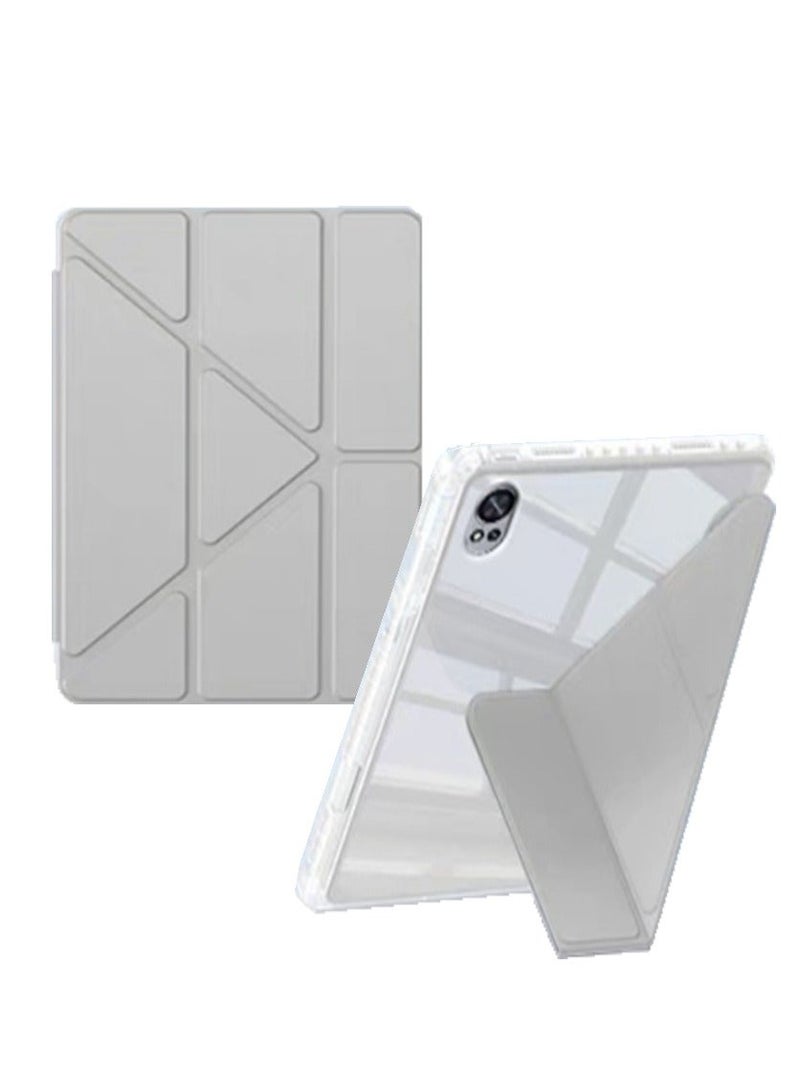 لـ HUAWEI MatePad 12X غطاء الحالة, تصميم ثلاثي الطي على شكل Y, زاوية متعددة, غطاء الجلد اللوحي مع فتحة القلم, إيقاظ / نوم تلقائي, رمادي - Image 1
