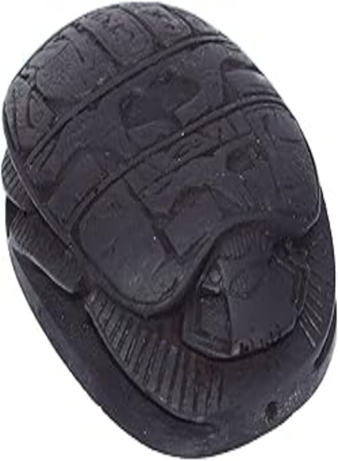 immatgar pharaonic Egyptian Statue Scarab Egyptian souvenirs gifts for Women Girls and mother (Black - 10CM Long)