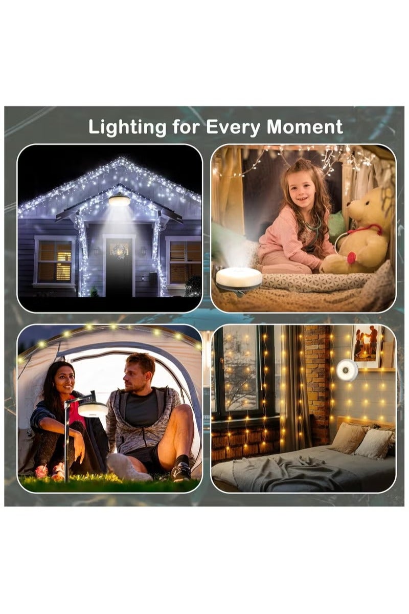 نيفيو سلسلة أضواء تخييم بطول 10 متر – مقاومة للماء، محمولة وسهلة التخزين بإضاءة دافئة متعددة الأوضاع – قابلة للشحن عبر USB مثالية للتخييم، رحلات الـRV، التنزه، والخروج في الهواء الطلق - Image 4
