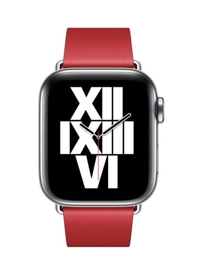 NIBEMINENT Modern Style Leather Watchband For Apple Watch Series 7/6/5/4/3/2/1/SE 41/40/38mm Red - Image 4