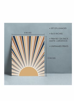 KASTWAVE Wall Art Decor Boho Abstract Minimalist Wall Art Posters Mid Century Modern Prints Sun Moon Desert Bedroom Decor Nature Landscape Painting Canvas No Frame (8x10" 6 Pcs)  - Image 3