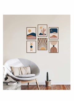 KASTWAVE Wall Art Decor Boho Abstract Minimalist Wall Art Posters Mid Century Modern Prints Sun Moon Desert Bedroom Decor Nature Landscape Painting Canvas No Frame (8x10" 6 Pcs)  - Image 2