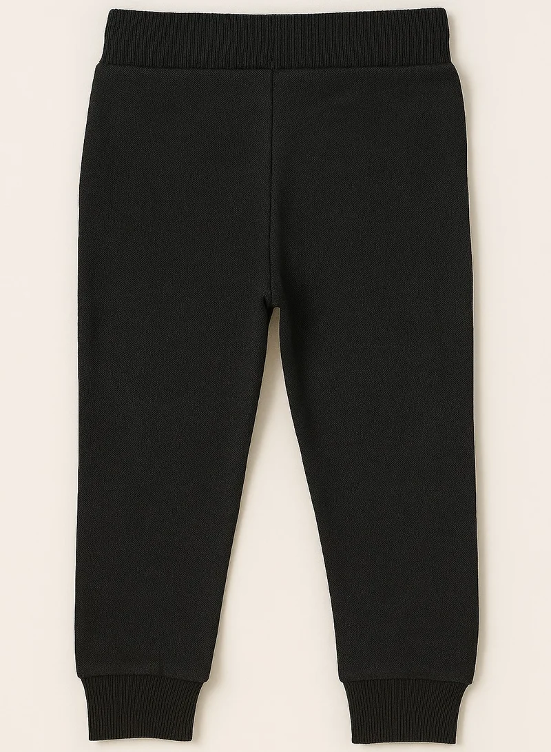 victor and jane Boys French Terry Joggers With Drawstring Closure – Black