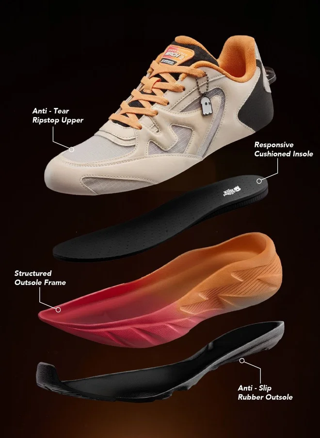 The Souled Store  The Souled Store Men MACH 2 Colourblocked Beige Low Top Sneakers  | Best Price UAE