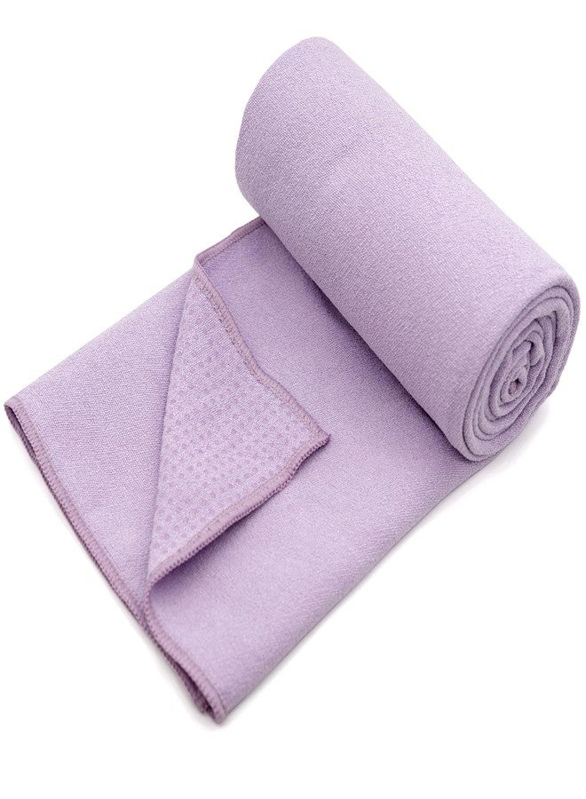 Eunzel Yoga Towel,Hot Yoga Mat Towel with Grip Dots Sweat Absorbent Non-Slip for Hot Yoga, Pilates and Workout 24" x72", Taro Purple - Image 2
