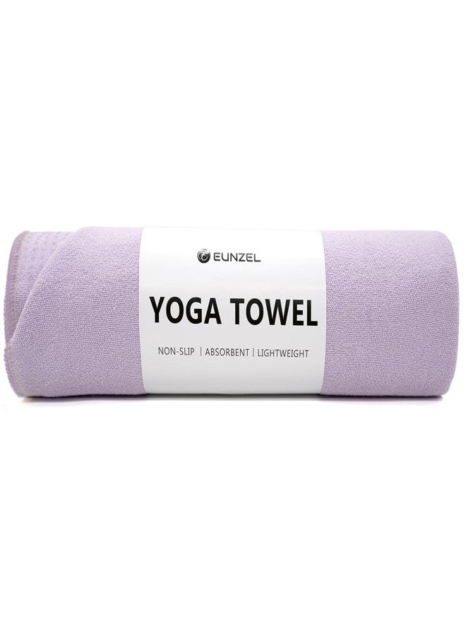 Eunzel Yoga Towel,Hot Yoga Mat Towel with Grip Dots Sweat Absorbent Non-Slip for Hot Yoga, Pilates and Workout 24" x72", Taro Purple - Image 1