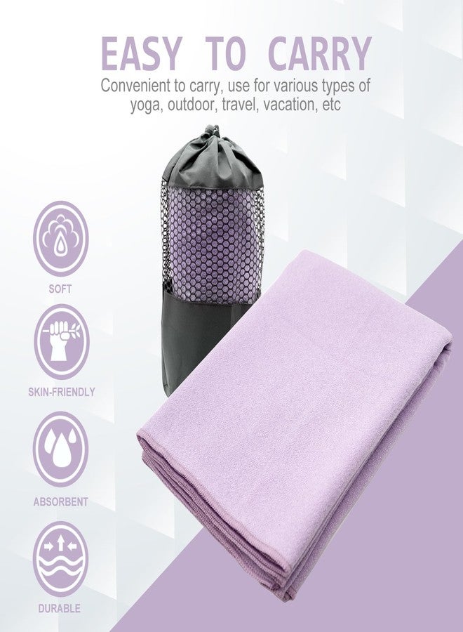 Eunzel Yoga Towel,Hot Yoga Mat Towel with Grip Dots Sweat Absorbent Non-Slip for Hot Yoga, Pilates and Workout 24" x72", Taro Purple - Image 5
