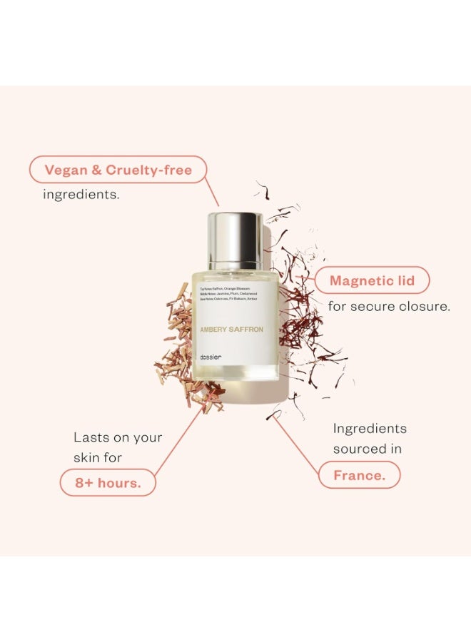 Dossier Ambery Saffron 1.7 Fl Oz (50ml) - Eau de Parfum - Inspired by B.accarat R.ouge 540 - Vegan, Unisex Perfume Spray - Image 2